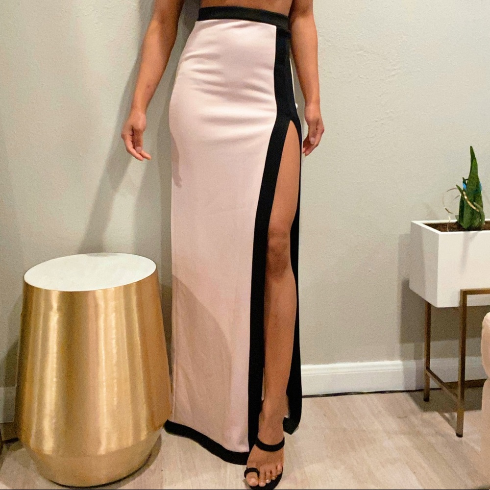 Color Block Maxi Skirt